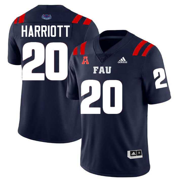 #20 Joshua Harriott FAU Jersey,Florida Atlantic Owls Football Jersey,Uniforms,Gears-Navy
